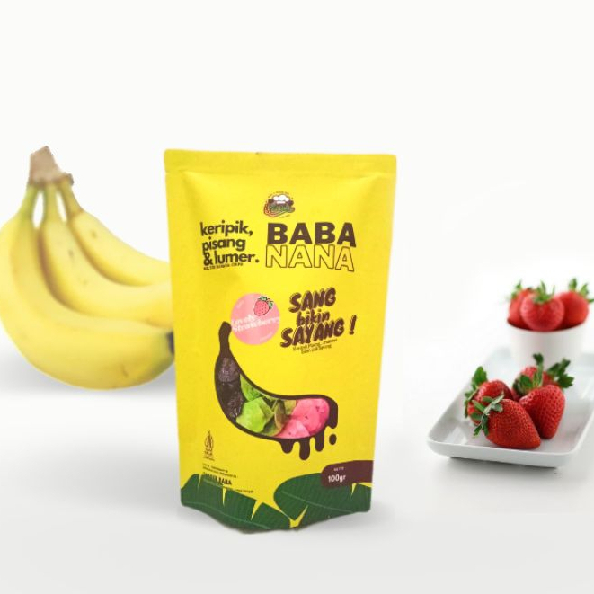 

DAPOER BABA Keripik Pisang LUMER Rasa Strawbery 100 Gram