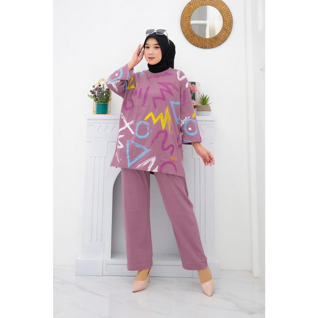 Backlight New Oneset Stelan Wanita Kekinian Korean Stayle 2023 | Model Baju Wanita ST02