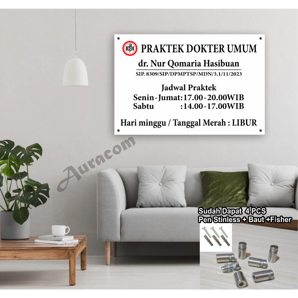 

Papan Praktek Dokter Ukuran 60 x 90 cm