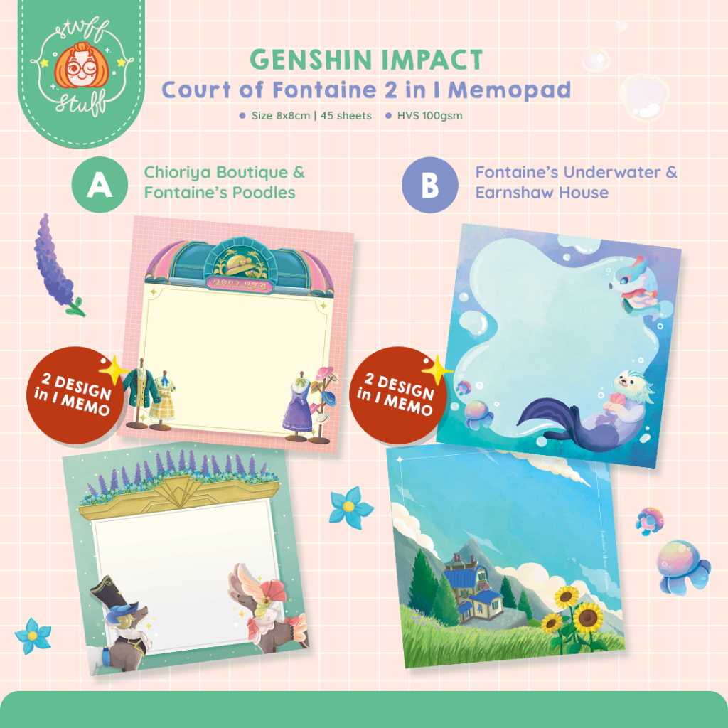 

Genshin Impact Fontaine 2in1 Memo Pad