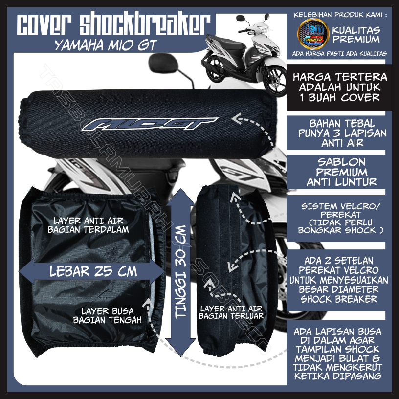 [NEW] SARUNG PELINDUNG PENUTUP COVER SOKBREKER SHOCK BREAKER BELAKANG MOTOR YAMAHA MIO GT ANTI AIR