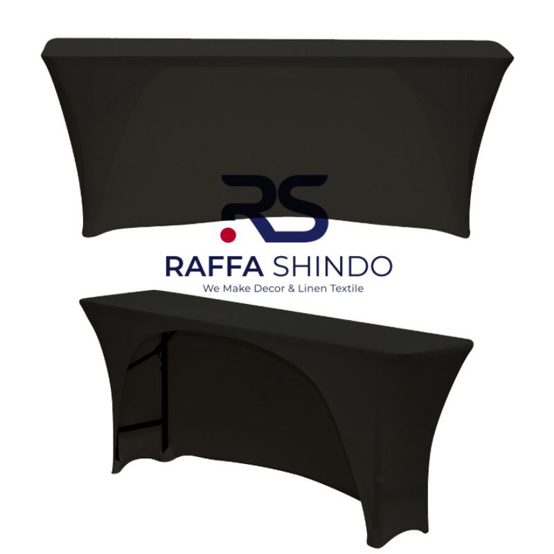 Cover Meja Ketat IBM | Cover Meja IBM Oblong | Strech Table Cover Open Back