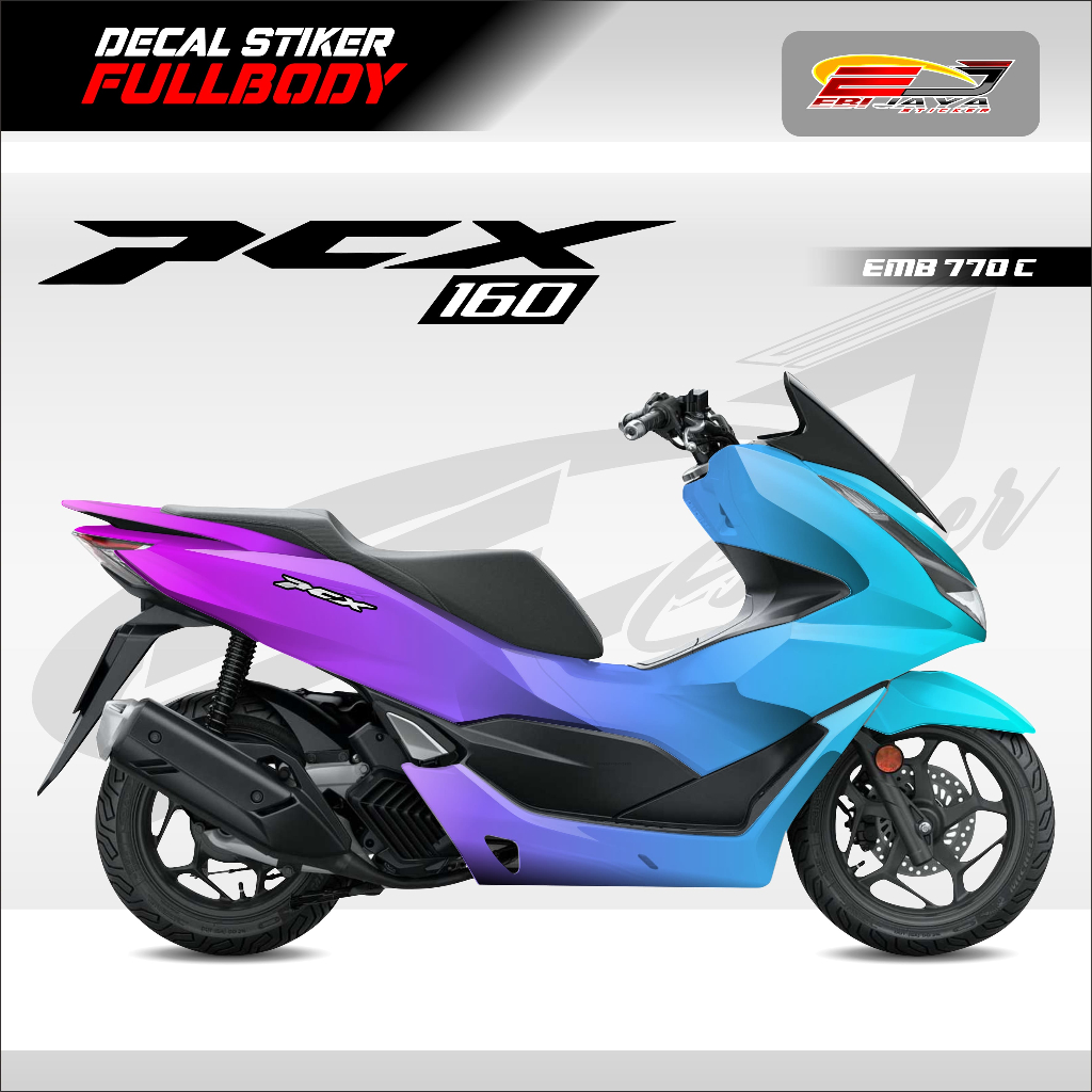 STIKER VARIASI MOTOR FULL BODY PCX 160 TERBARU-STIKER GRATIS CUSTOM NAMA MOTOR PCX-EMB770
