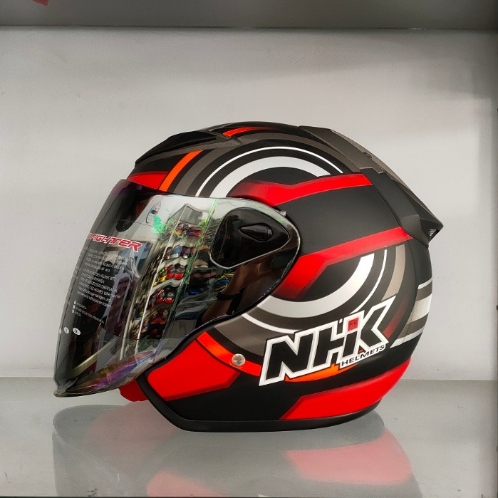 HELM NHK R6 MOTIF XION BLACK RED DOFF ORIGINAL
