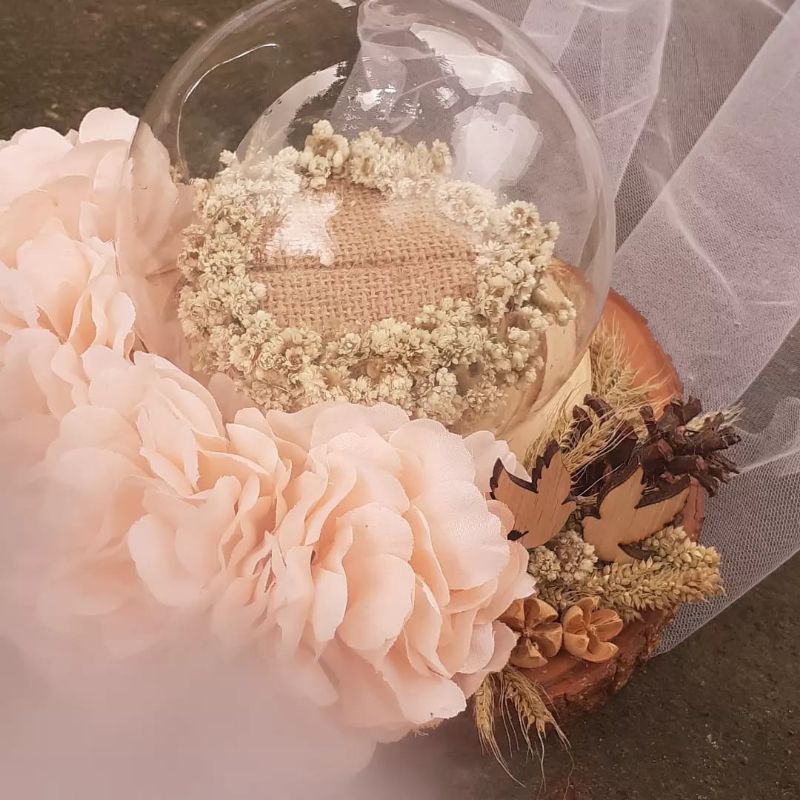 Glass Dome cantik/Tempat Cincin Lamaran/Nikah