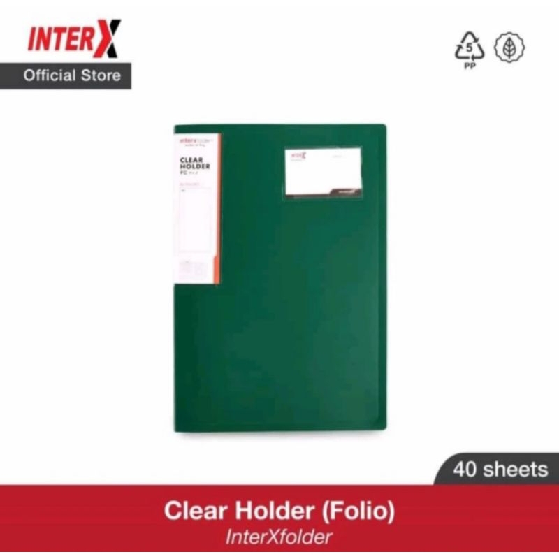 

Clear Holder Folio 40 Pocket Inter X / Document Keeper / Display Album
