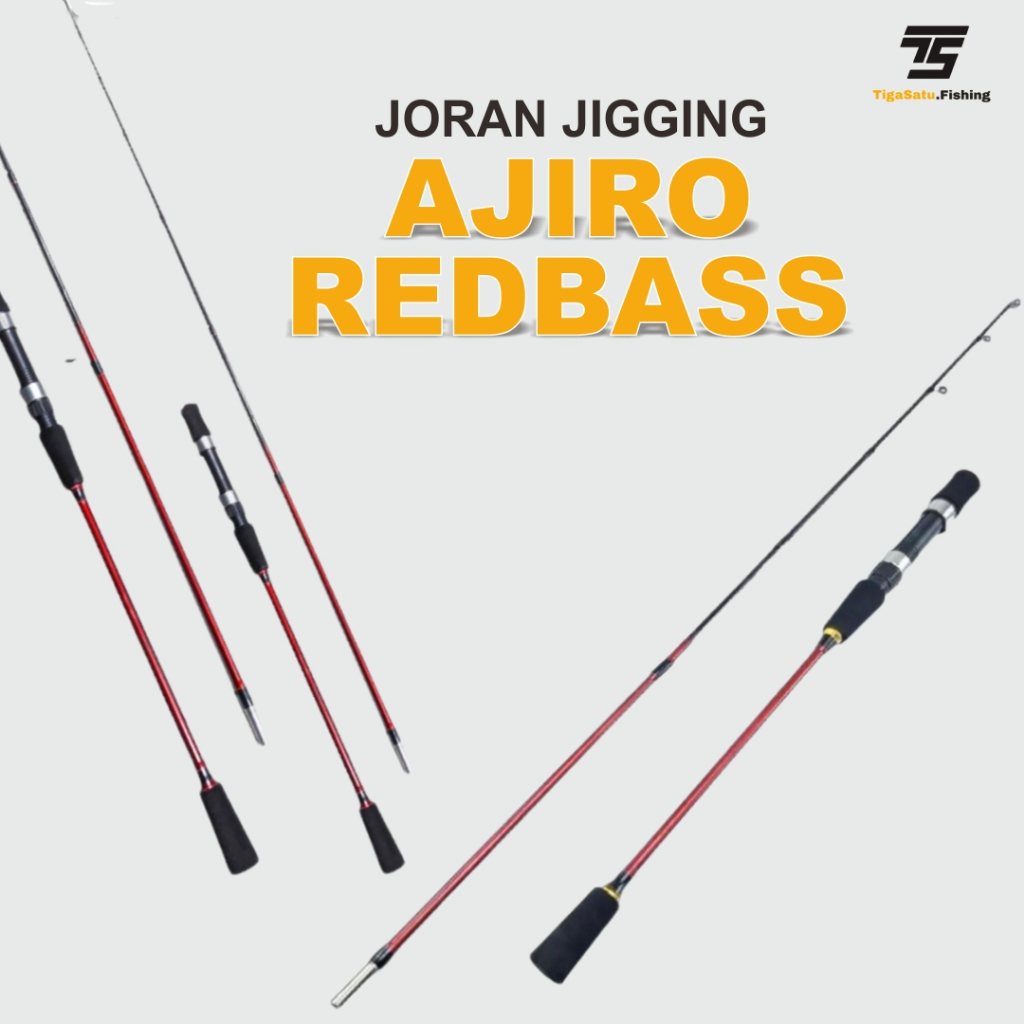 Joran Jigging Pancing Laut AJiro Redbass PE 1-3 Max Drag 15kg 65cm 180cm 198cm
