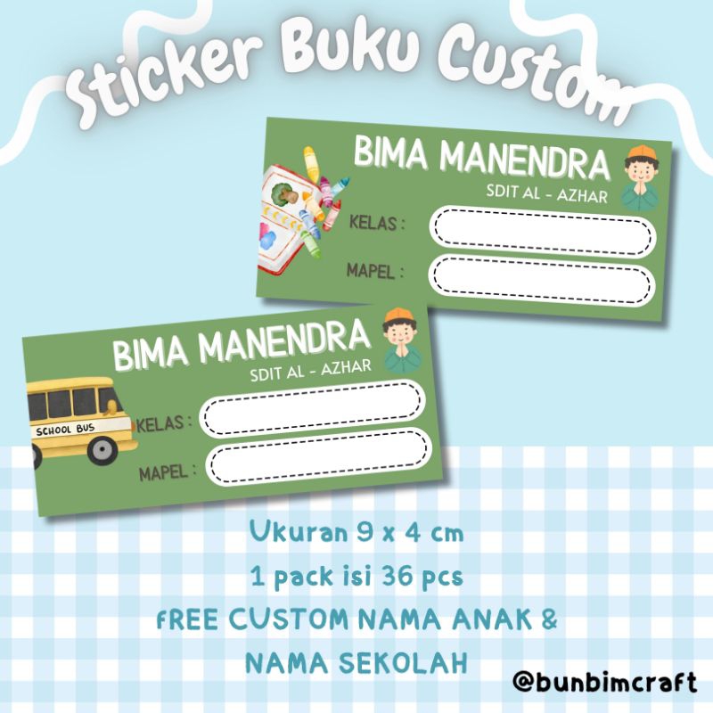 

Sticker Buku Custom • GREEN FATHAN