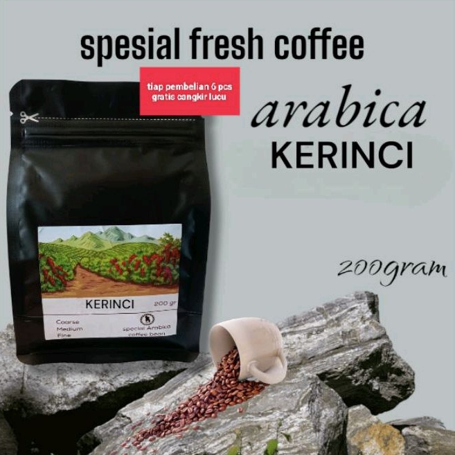 

200gram biji/bubuk kopi Arabika kerinci jambi arabica coffee beans spesial fresh coffee