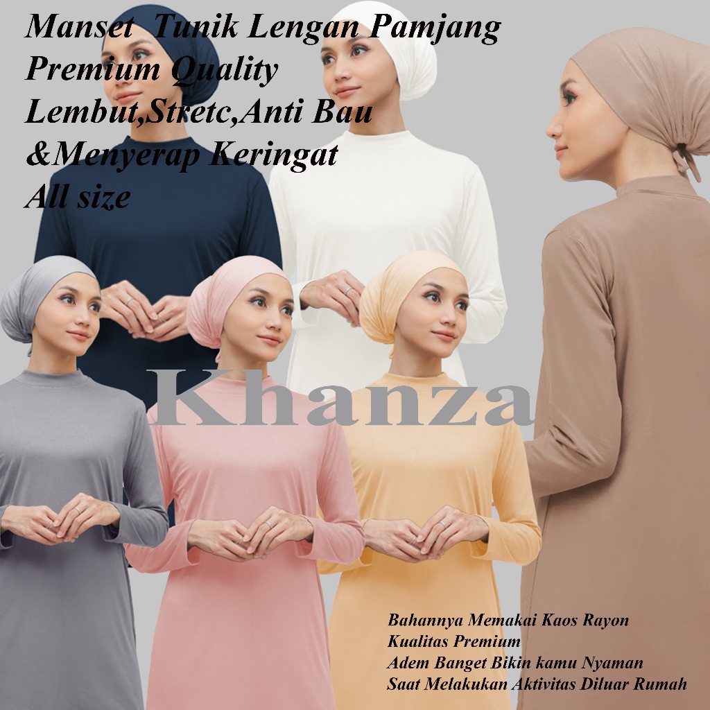 Tunik, Manset Tunik Rayon Premium, Manset Tunik Basic Turtle Neck