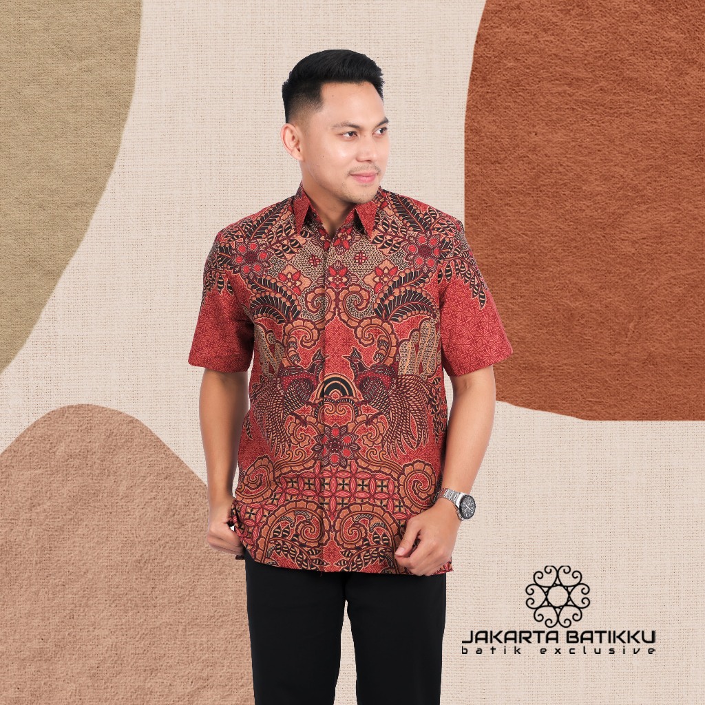Baju batik pendek premium anak laki laki katun furing mewah