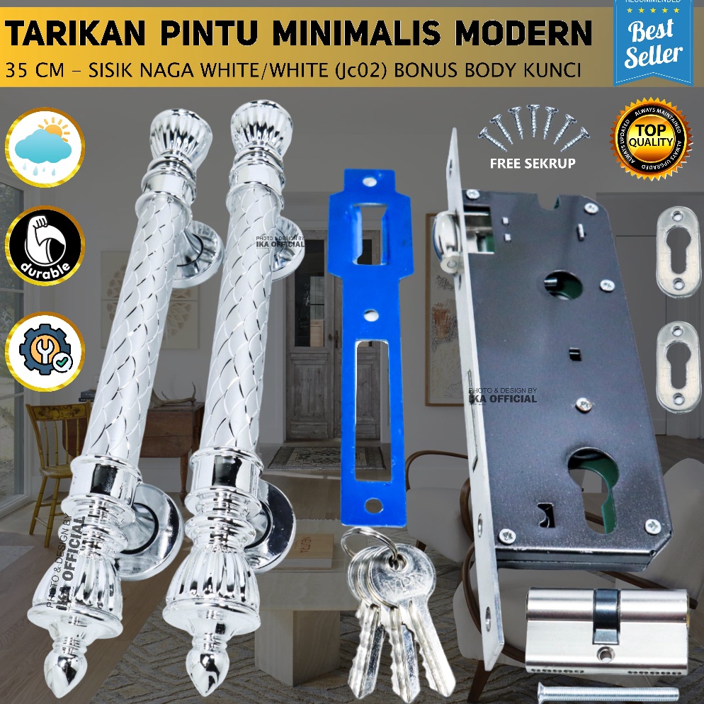 Kekinian Paket Handle pintu rumah 45cm 42cm dan 33cm body kunci pelor murah minimalis Tarikan pintu 