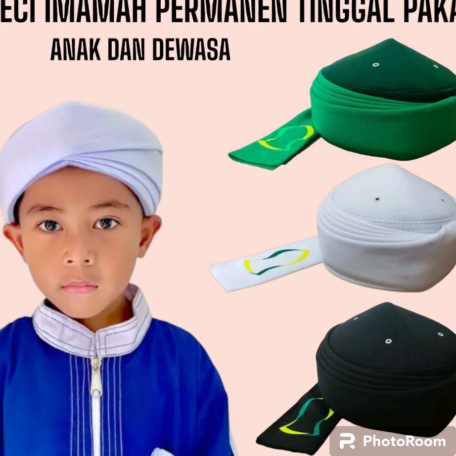TEBUS MURAH Peci Imamah Permanen Imamah Permanen Sorban Putih Sorban Imamah Permanen Dewasa Imamah P