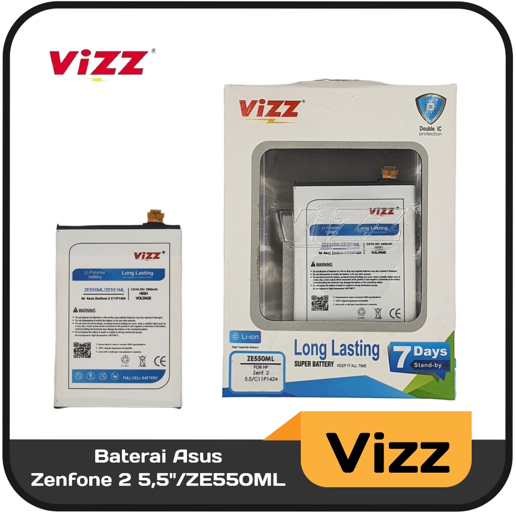 Baterai Asus Zenfone 2 5,5"/ZE550ML/C11P1424/ZE551ML Original Vizz