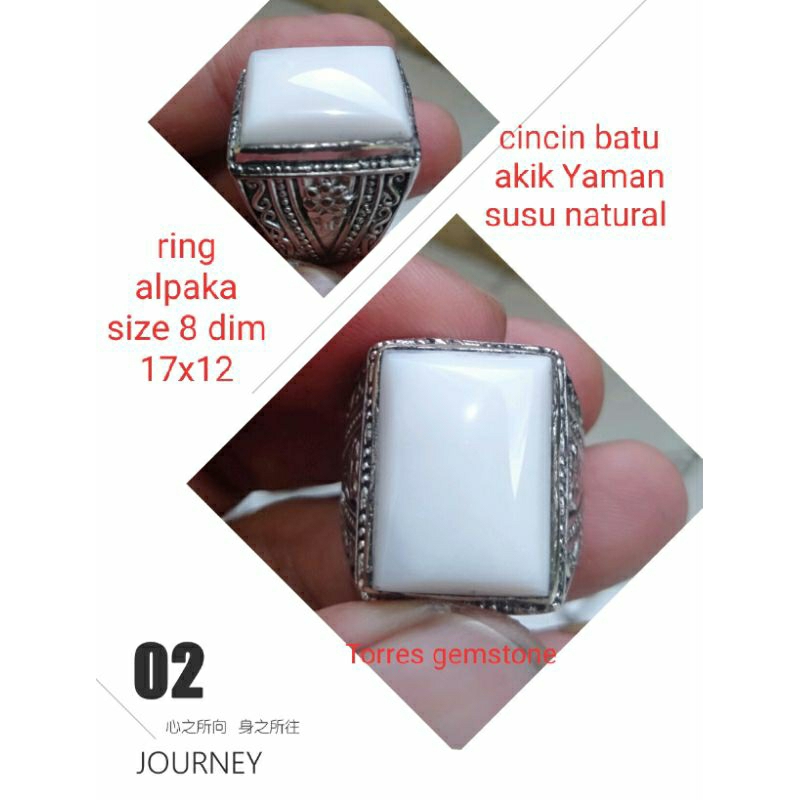 cincin batu akik Yaman susu natural 05