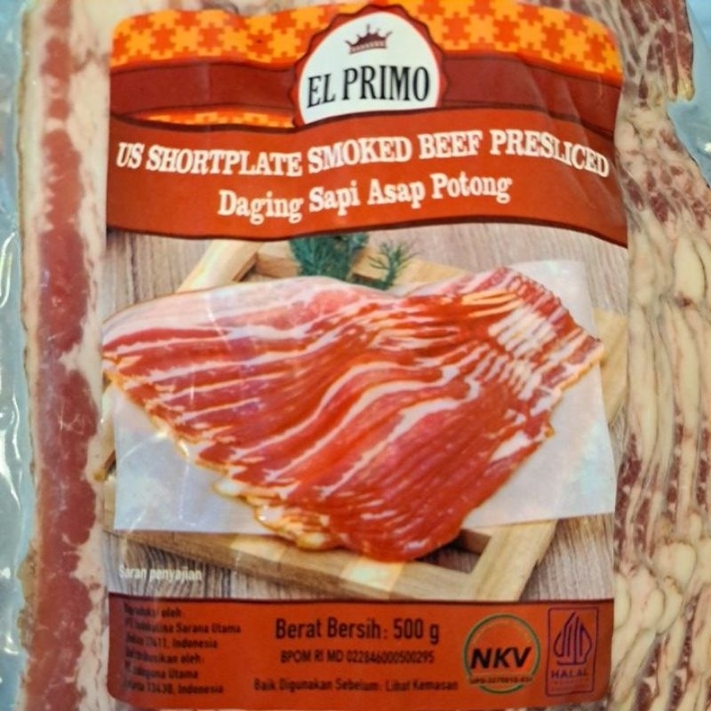 El primo daging sapi asap / beef bacon slice halal @500gr