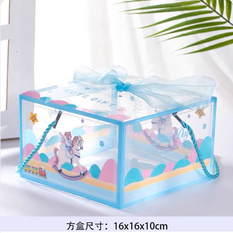 

Kotak mika Unicorn Tenteng besar | Paper Box tas new born ultah anak | Bingkisan Goodie bag jepang | Dus kecil handle premium bening transparan | Kemasan kotak kado birthday hampers