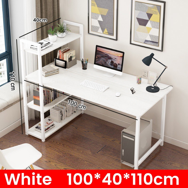 SAKULA Meja Kerja/meja belajar minimalis/Meja Kantor /Meja komputer/Meja Rias /Meja Kerja/ Dengan Partisi Garansi 1 Tahun-H table（100*40*110)