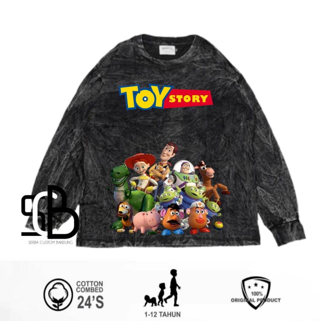 Toy Story Kaos Anak Toy Story Lengan Panjang Washed
