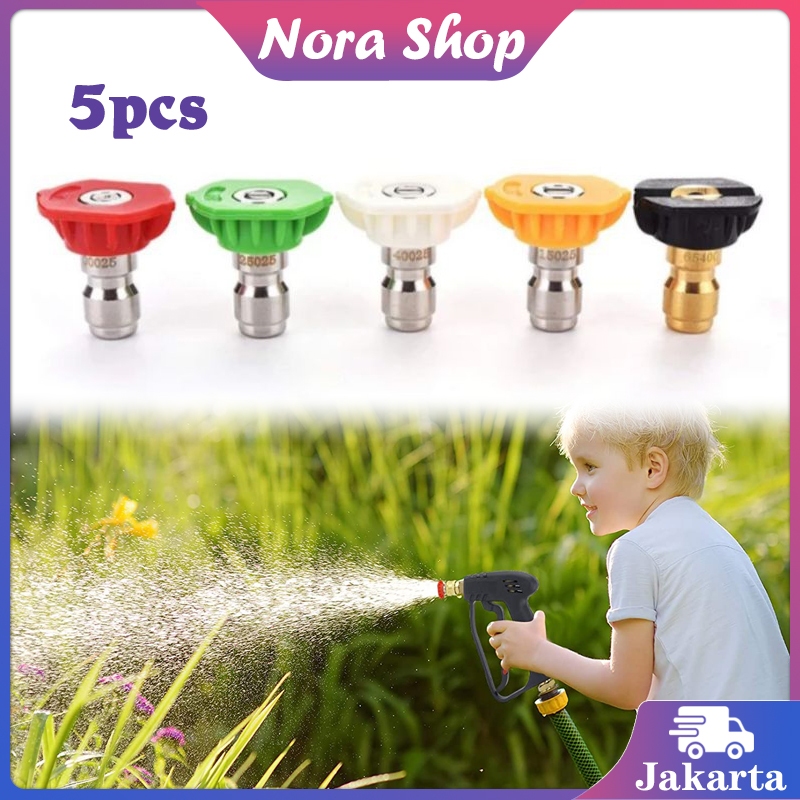 5Pcs Nozzle Spray Gun Nozzle Tip Spray Quick Washer Spray Nozzle Nozzle Spray Tinggi 1/4"