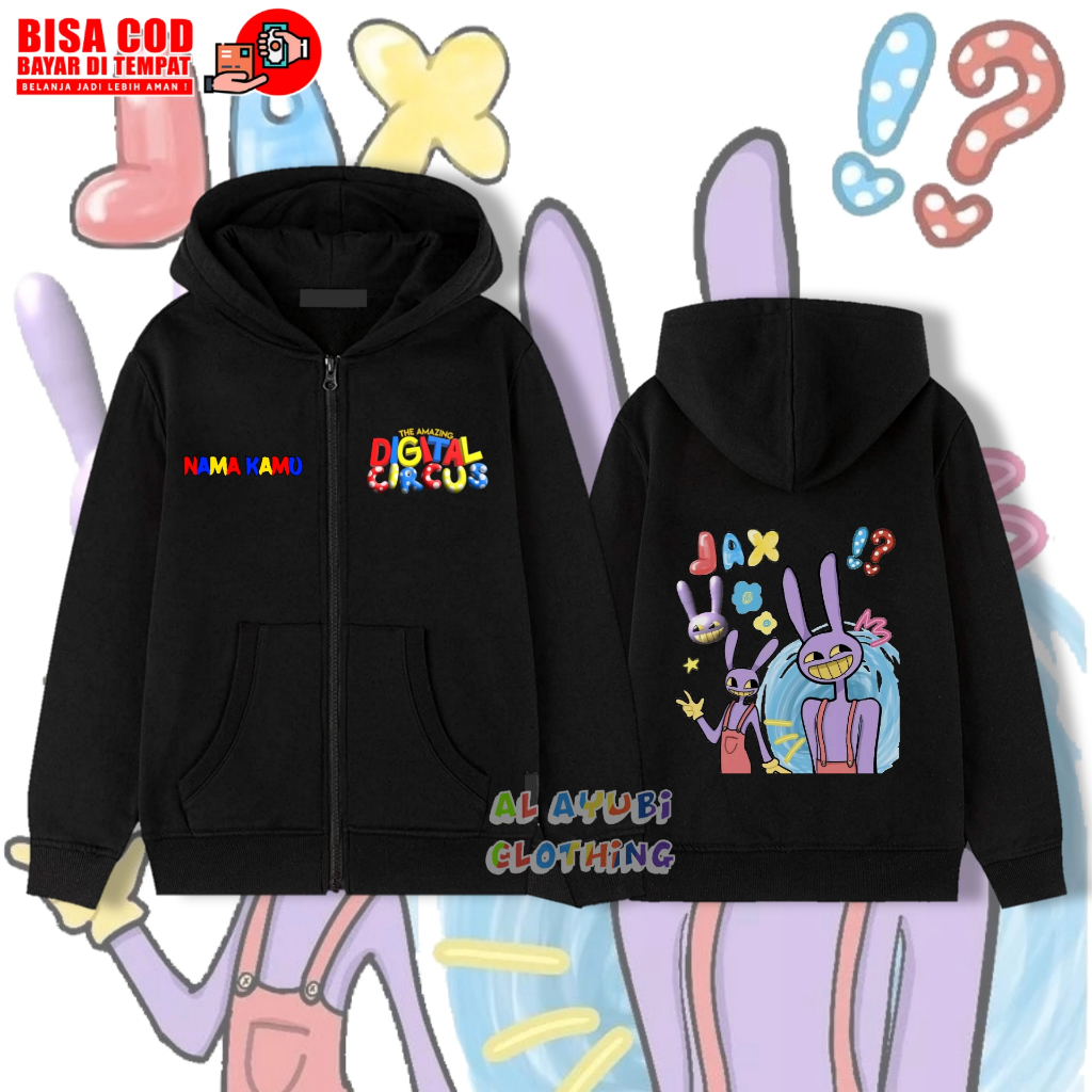 Hoodie Zipper Anak Jax Digital Circus / Jaket Hoodie Anak Jax The Amazing Digital Circus