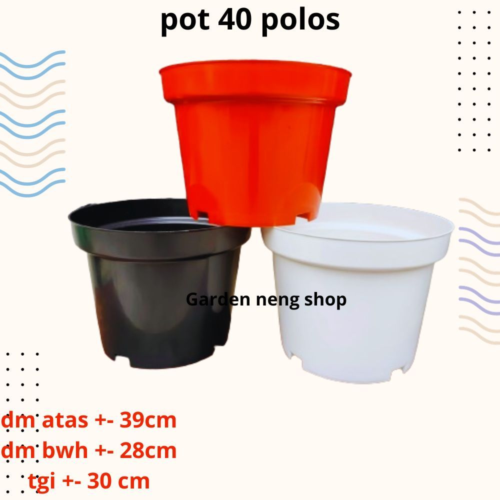 Pot Bunga 40cm Pot Tanaman Hias Grosir Murah Hitam Plastik 40 cm