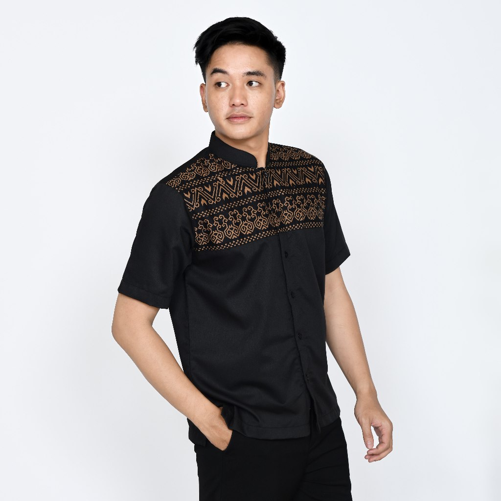 Koko Couple Ayah dan Anak JODHA warna Hitam variasi batik