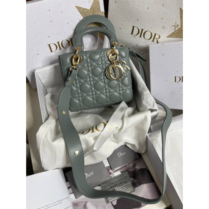 nego preloved rec 2022 christian dior Small Lady dior my abcdior stone gray  cannage lambskin bag au