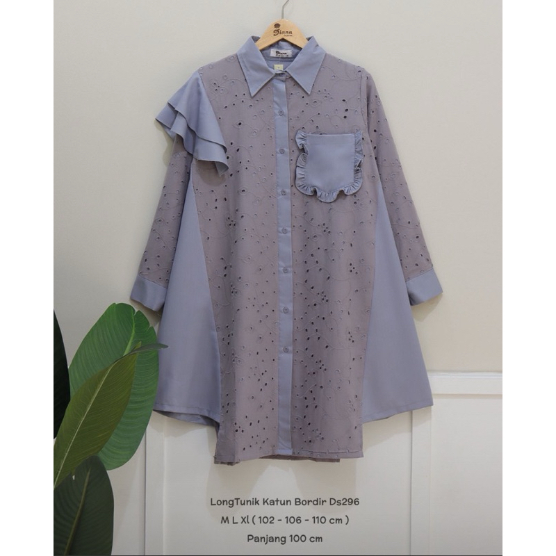 LONG TUNIK KATUN BORDIR PEEMIUM TERBARU
