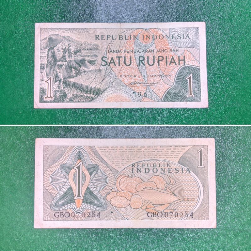 Uang kuno 1 rupiah sandang pangan 1960/1961