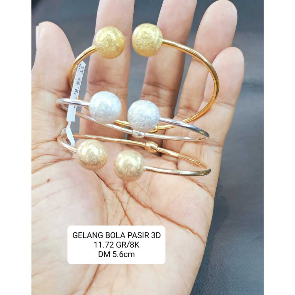 Gelang bola pasir 3warna kadar 375 8k