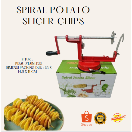 Spiral Potato Slicer / Alat Pemotong Pengiris Kentang Spiral / Pisau Putar Ulir Keripik