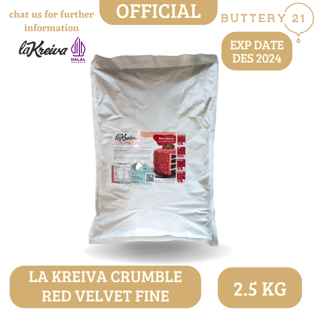 

LA KREIVA CRUMBLE RED VELVET FINE 2.5 KG / REMAHAN TOPPING RED VELVET