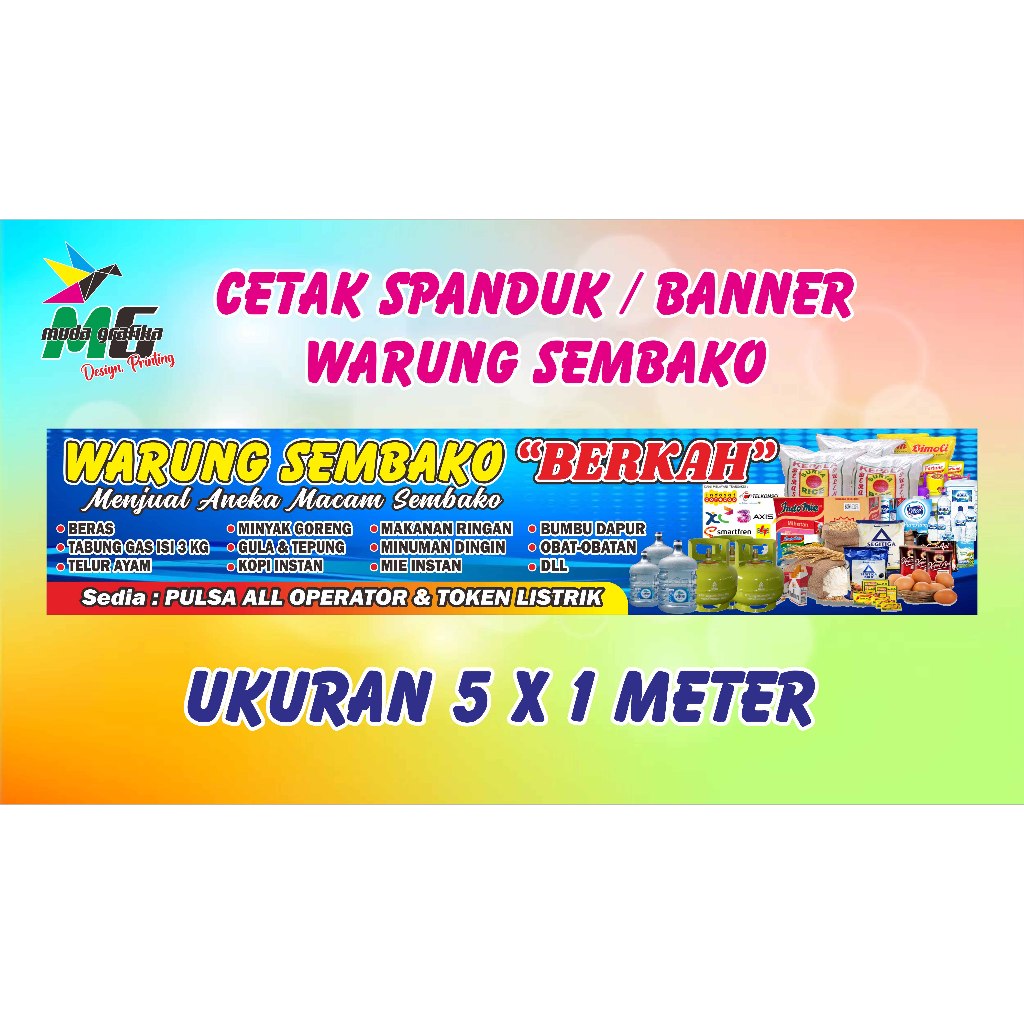 Spanduk Warung Sembako/Toko Sembako 5x1 meter