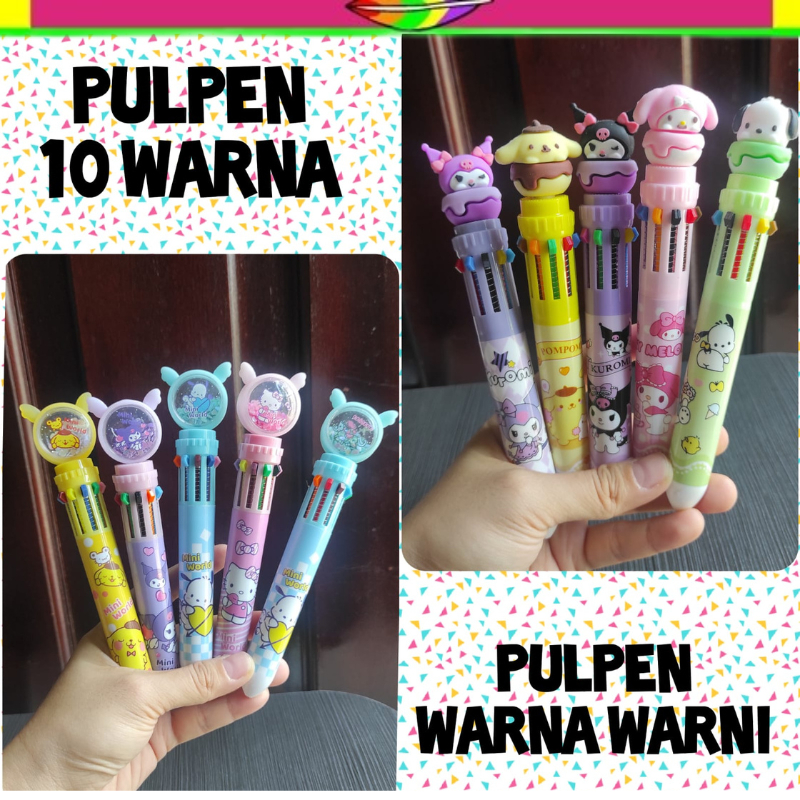 

PULPEN 10 WARNA SANRIO | PULPEN LUCU | PEN WARNA WARNI | PERALATAN TULIS | ALAT TULIS KANTOR | ALAT TULIS SEKOLAH | KUROMI | MELODY | CINAMORROL | POMPOMPURIN | UNICORN | KMK