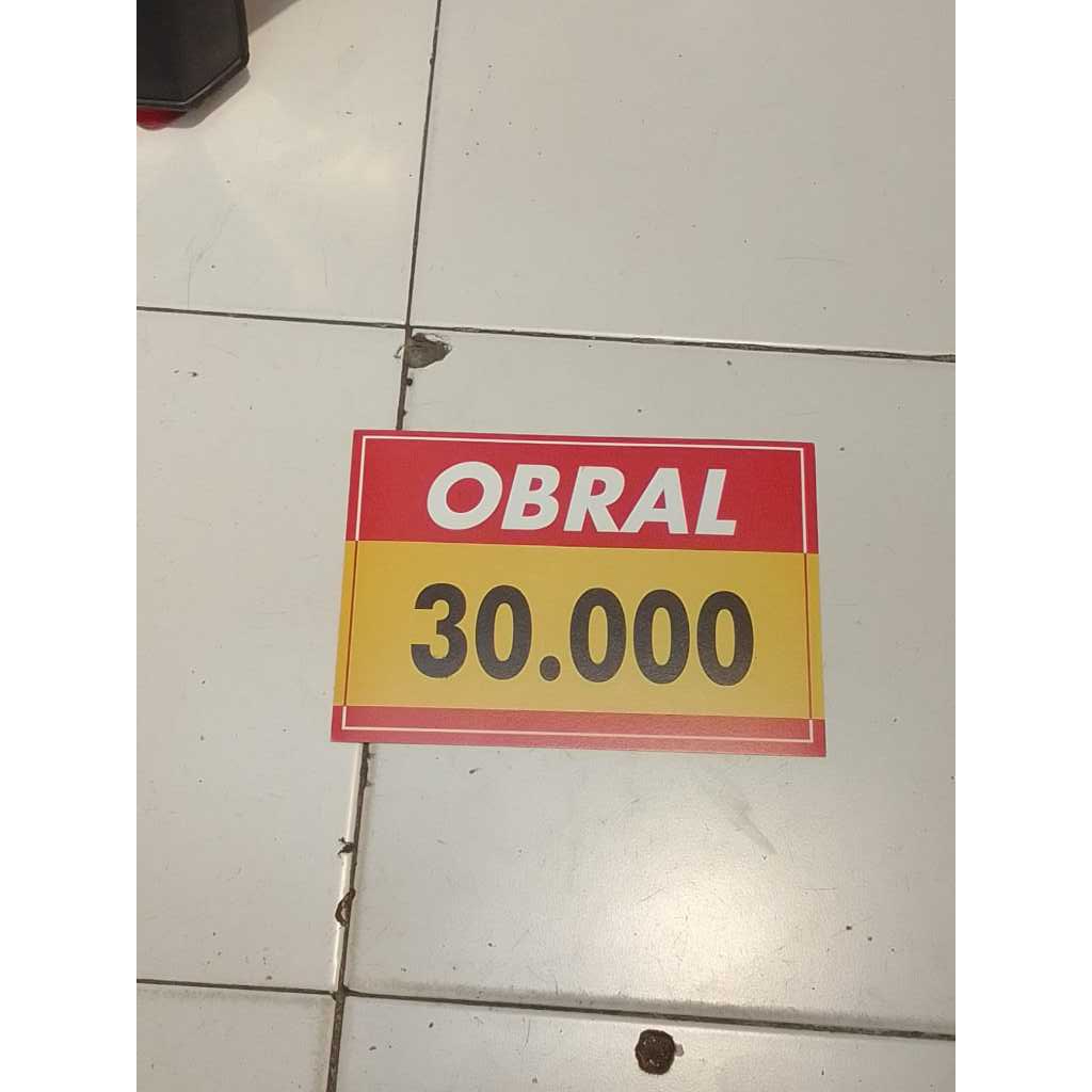 

Kertas Tulisan Harga Bandrol / Kertas Obral Harga Jualan ( OBRAL HARGA 30.000 )