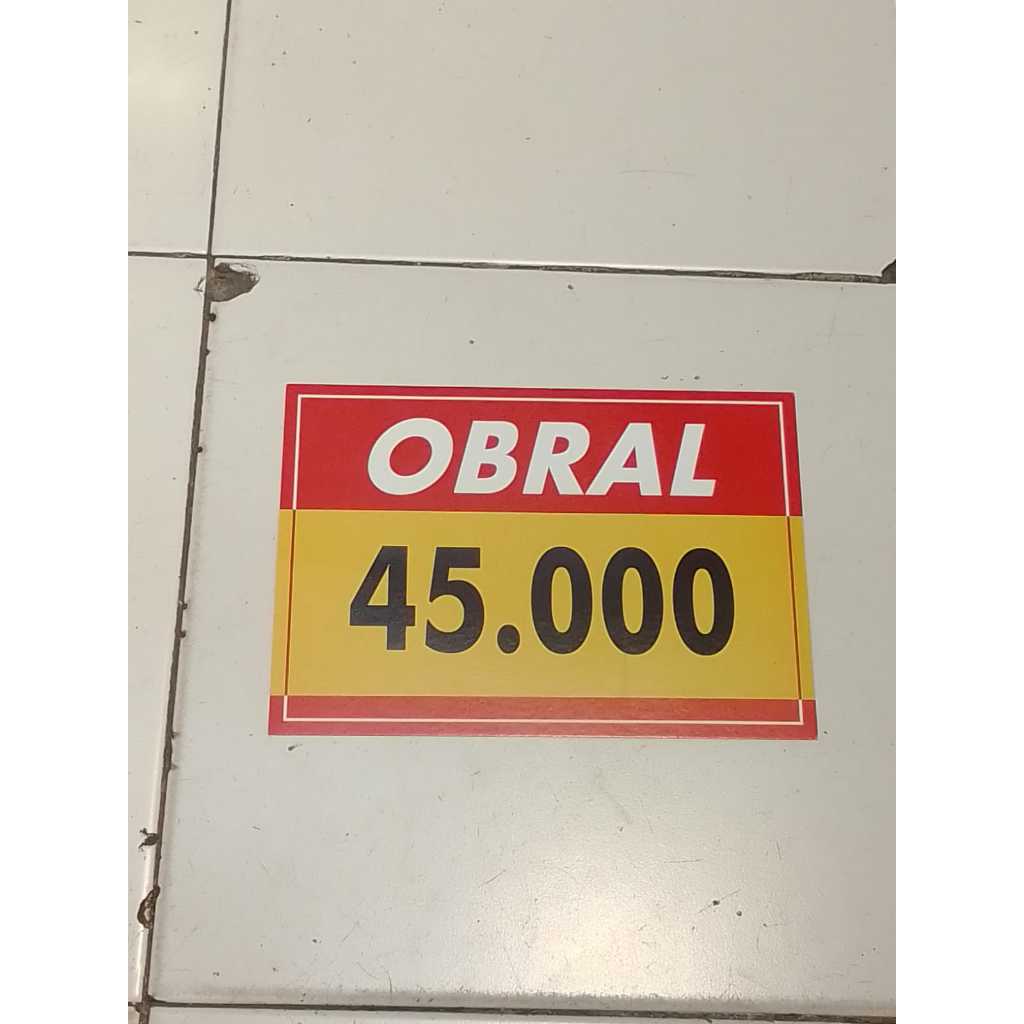 

Kertas Tulisan Harga Bandrol / Kertas Obral Harga Jualan ( OBRAL HARGA 45.000 )