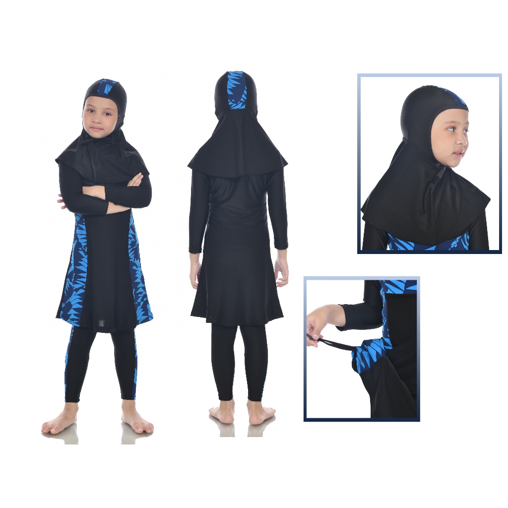 Baju renang anak perempuan muslim TK Usia 3-8 tahun