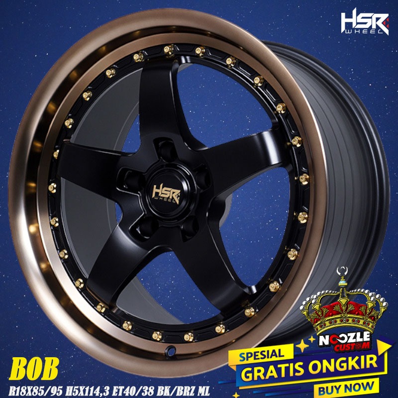 Velg Mobl HSR Ring 18 Palang 5 Pelek Mobil Keluar Body Type HSR BOB Pelek Racing