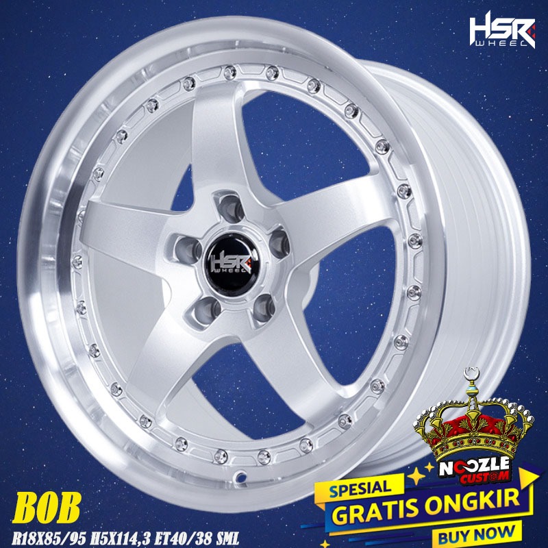 Velg Mobil INNOVA CRV R18 Pelek Racing Palang 5 Lubang 5 Terbaru HSR Spack Belang