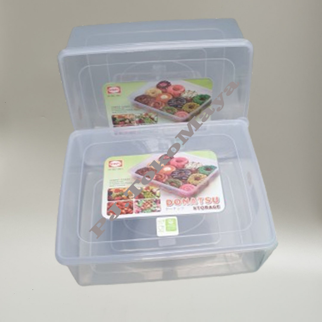 Kotak  Tempat Donat 11,5 Liter / Kotak  Penyimpanan Makanan Plastik Donatsu / Kotak Tempat Kue / Box