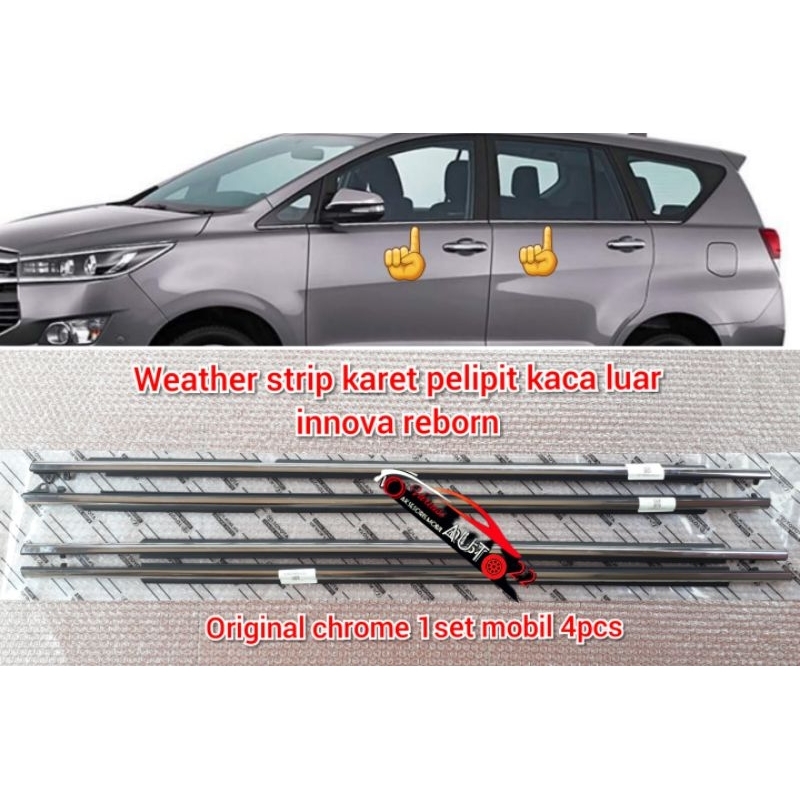 karet pelipit kaca pintu luar weather strip toyota innova reborn chrome original