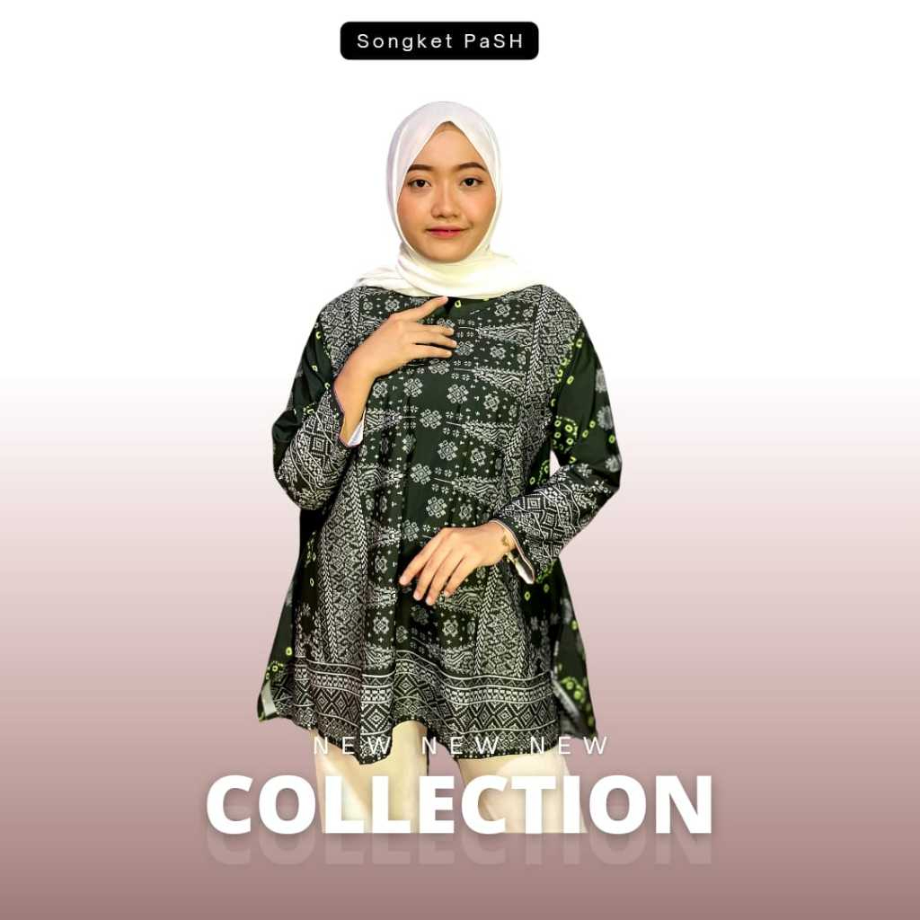 Songket PaSH - Baju Batik Atasan Wanita Motif Jumputan Model A