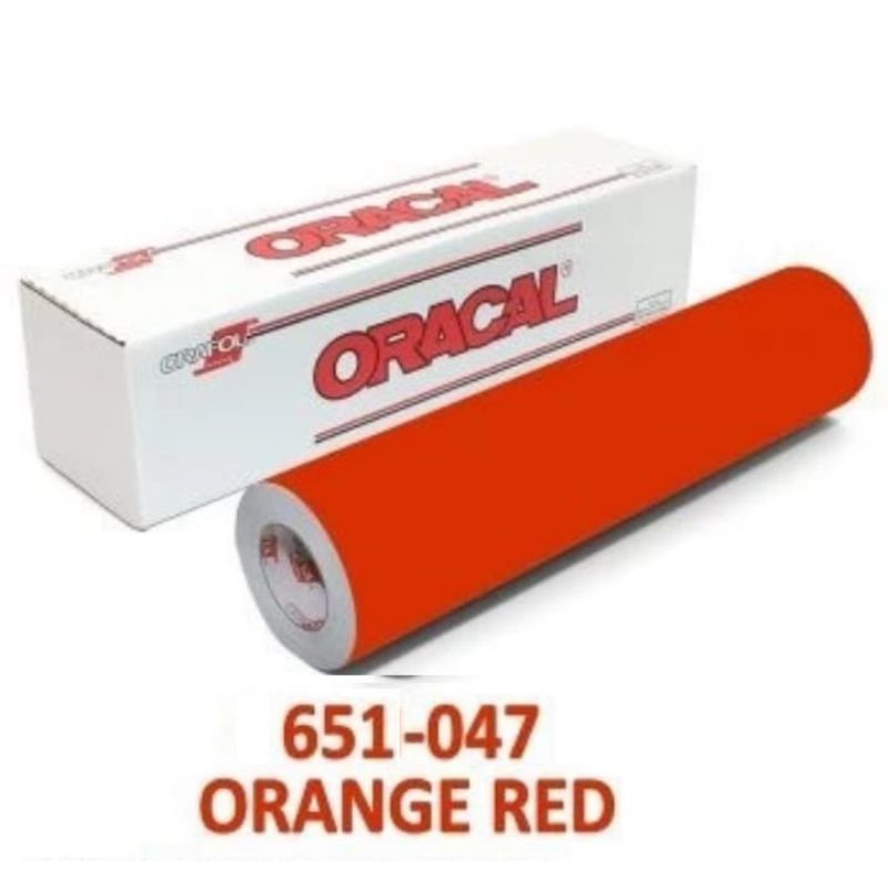 STIKER ORACAL 651 047 ORANGE RED GLOSSY / MATTE DOFF uk 5 cm x 120 cm WLBEE