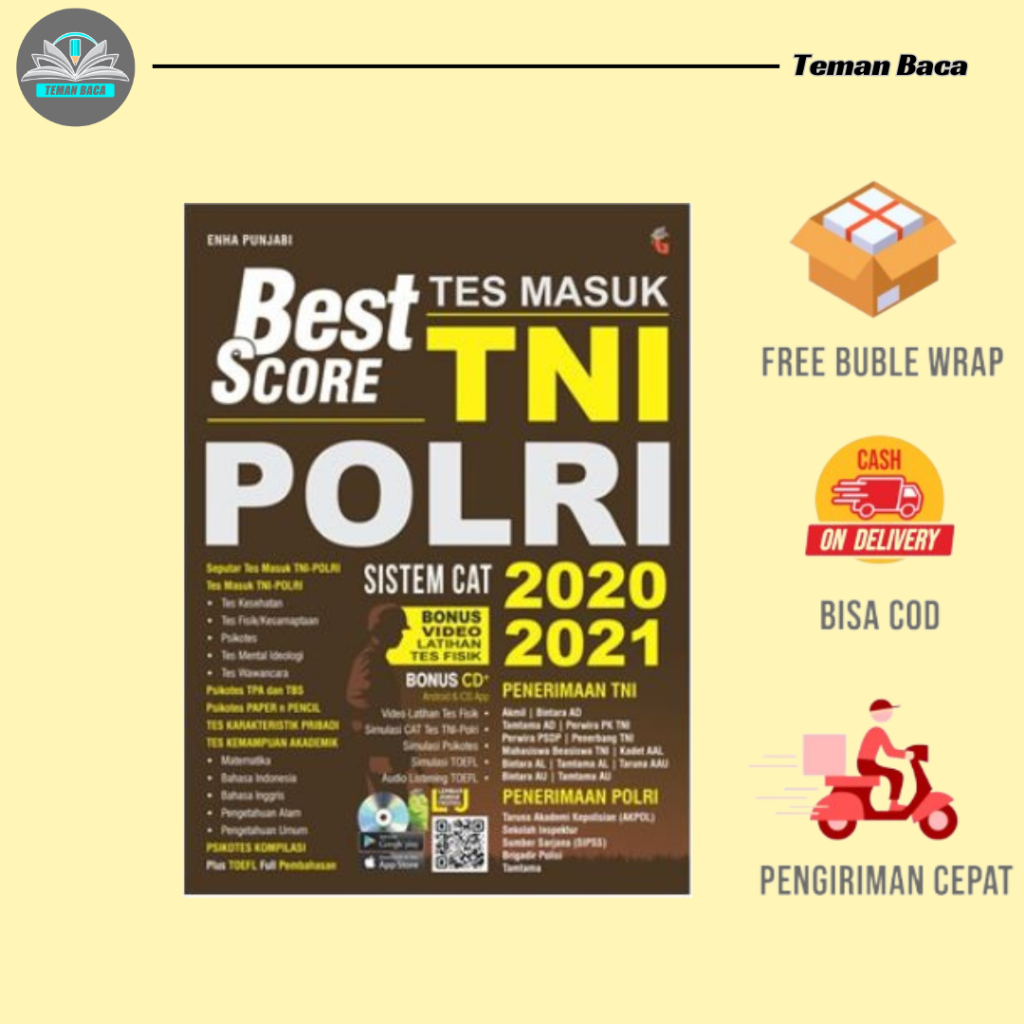 BUKU TES TNI POLRI BEST SCORE TES TNI MASUK TNI POLRI SITEM CAT 2020 - 2021