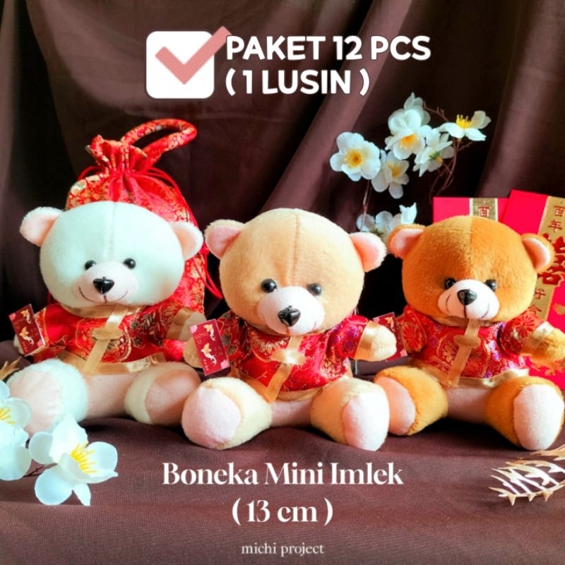 PAKET 12 PCS BONEKA MINI IMLEK 13 CM BONEKA HAMPERS BONEKA BUKET BONEKA CNY BONEKA LUCU KECIL