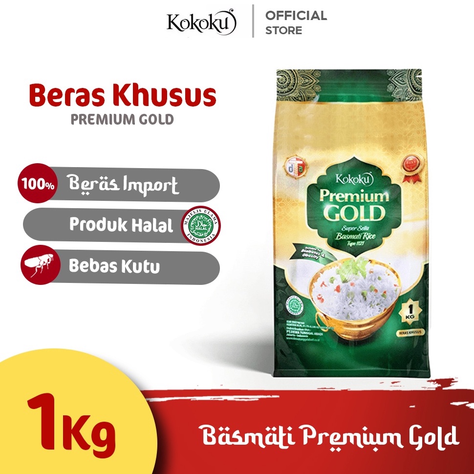 

PAKET LENGKAP KOKOKU Beras Basmati Premium Gold 1kg