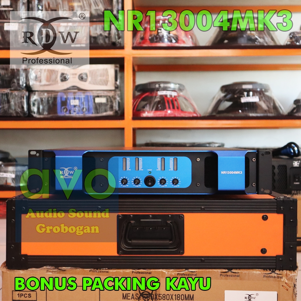 RDW NR13004 MK3 Power Amplifier Class H 4 X 1300 Watt 8 Ohm Original Bonus Packing Kayu
