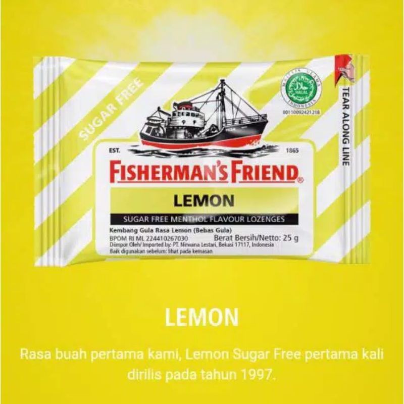 

FISHERMAN'S FRIEND RASA LEMON SUGAR FREE PELEGA TENGGOROKAN