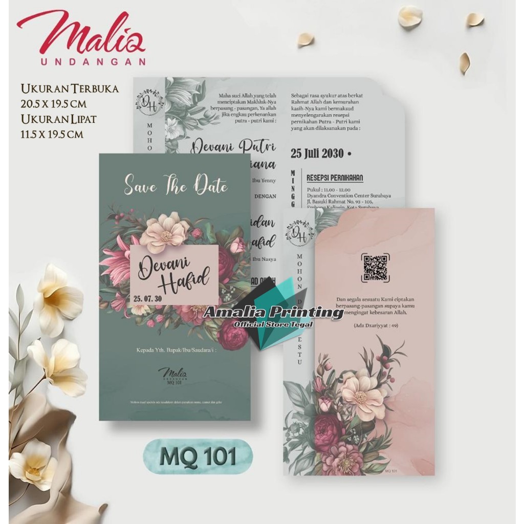 Undangan Pernikahan Simple, Elegan, Murah, Unik, Aesthetic, Rustic, Mewah – Undangan Seri Maliq